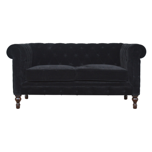 Black Velvet Chesterfield Sofa