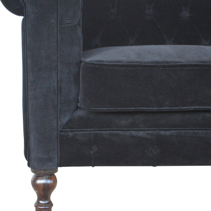 Black Velvet Chesterfield Sofa