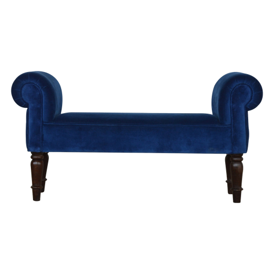 Royal Blue Velvet Bench