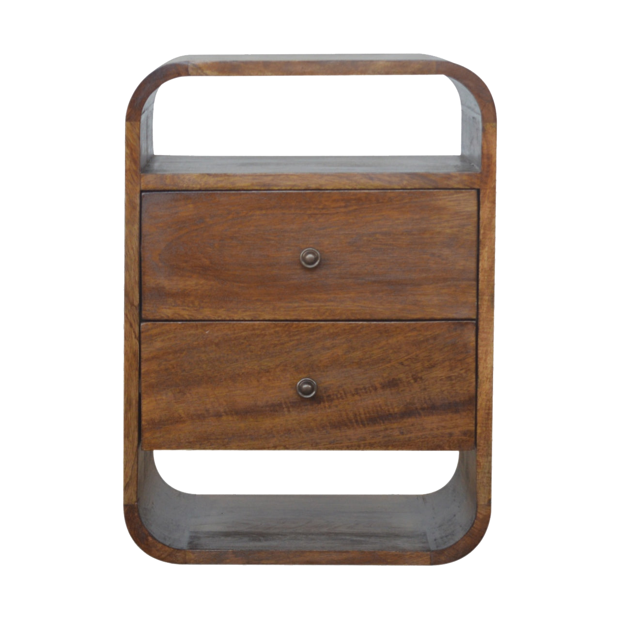Chestnut Curve 2 Drawer Bedside