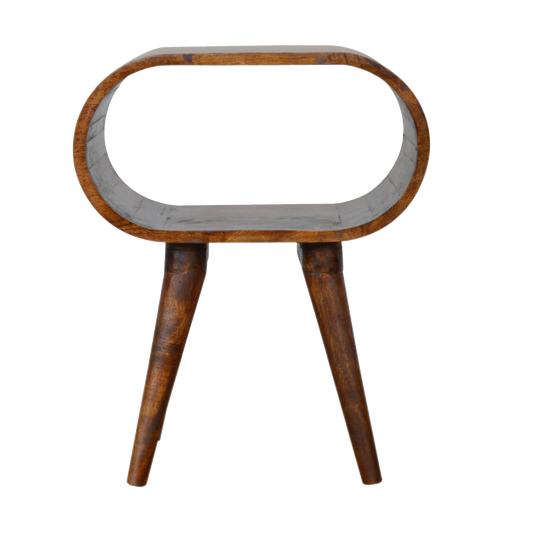 Chestnut Circular Open Bedside