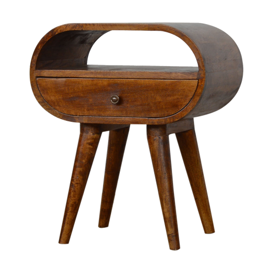 Chestnut Circular Open Bedside