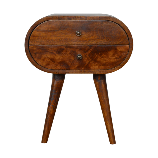 Chestnut Circular Bedside