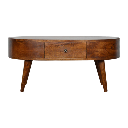 Chestnut Rounded Coffee Table