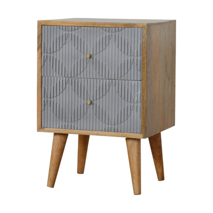 Geometric Carved Bedside