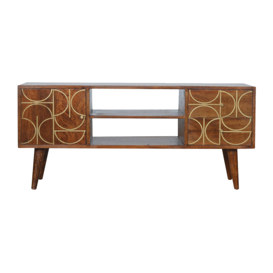 Chestnut Inlay Abstract TV Unit