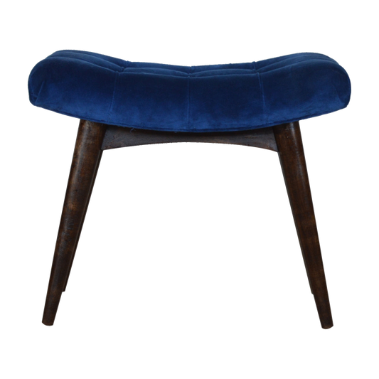 Royal Blue Cotton Velvet Bench