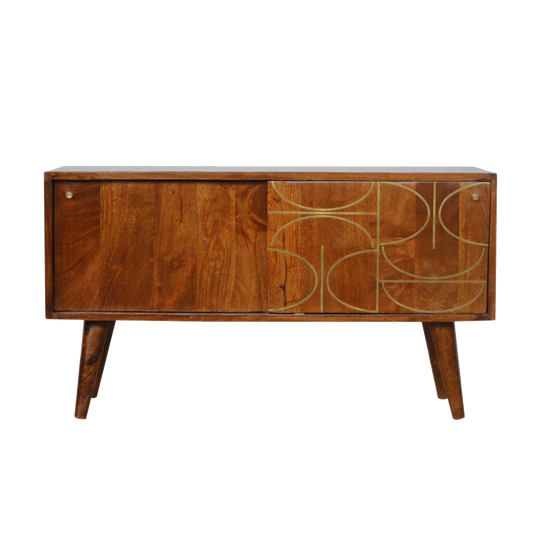 Chestnut Abstract Inlay Sideboard