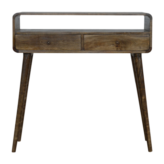 Curved Grey-wash Console Table