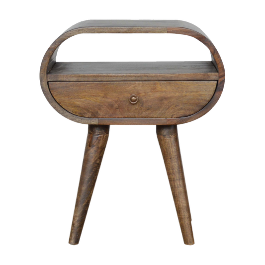 Grey Washed Circular Bedside