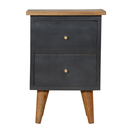 Charcoal Black Hand Painted Bedside