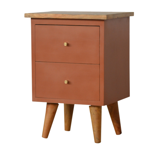 Brick Red Hand Painted Bedside