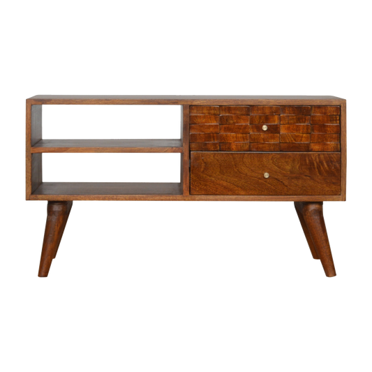 Tile Carved Chestnut TV Unit