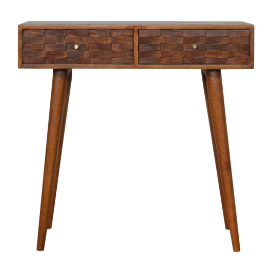 Tile Carve Chestnut Console