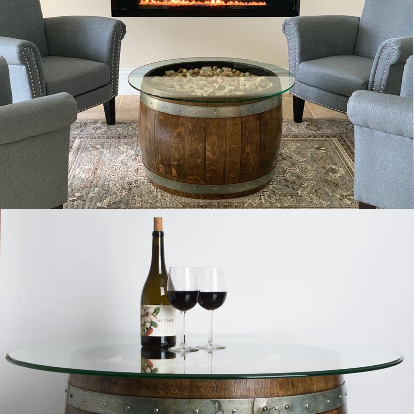 Half barrel coffee table 1