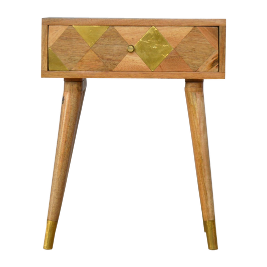 1 Drawer Gold Brass Bedside