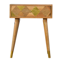 1 Drawer Gold Brass Bedside