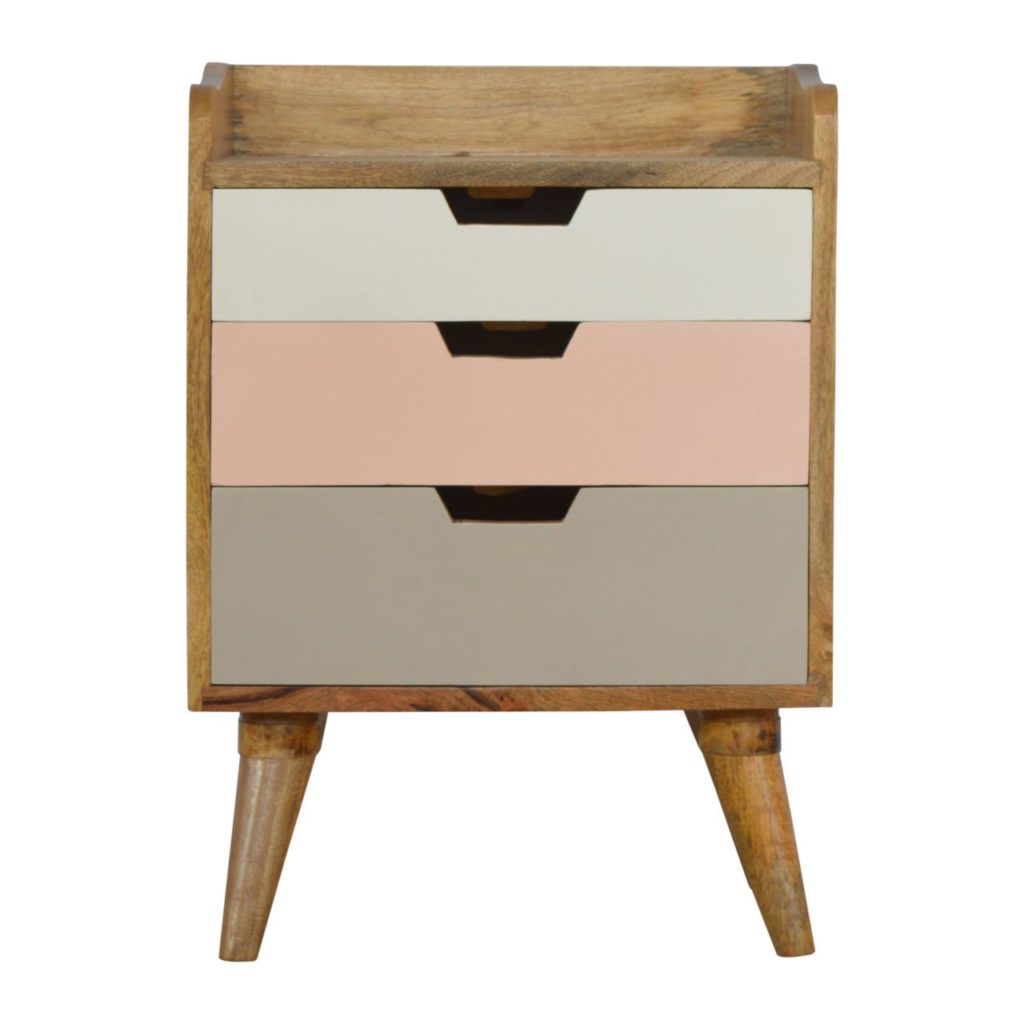 Pink Hand Painted Cut out Bedside