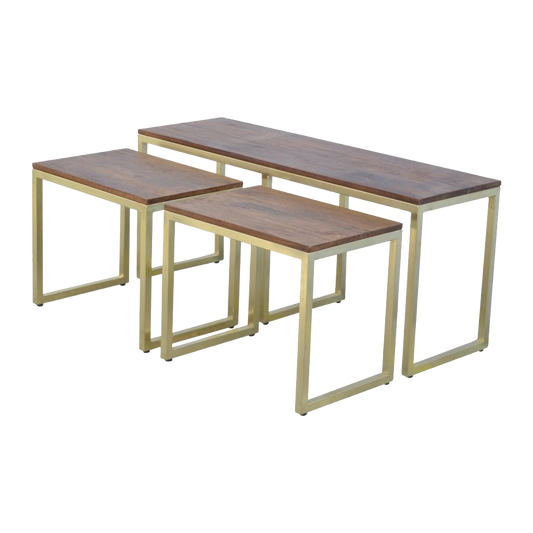 Chunky Gold Table Set of 3