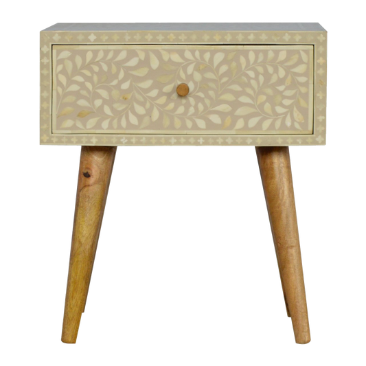 Floral Bone Inlay Bedside