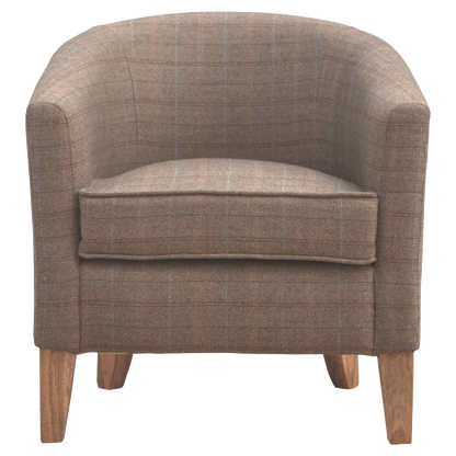 Upholstered Tweed Tub Chair