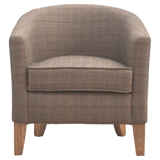Upholstered Tweed Tub Chair