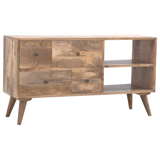 Oak-Style Multi Drawer Media Unit