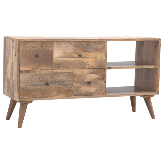 Oak-Style Multi Drawer Media Unit