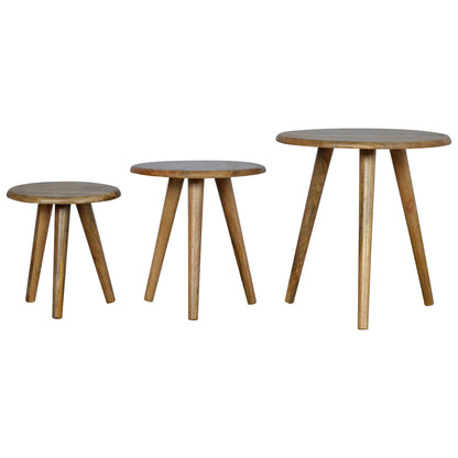 Oak-style Nordic Nesting Stools