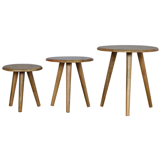 Oak-style Nordic Nesting Stools