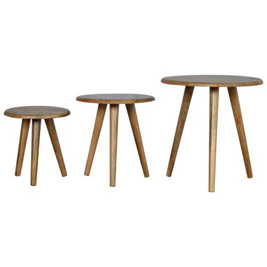 Oak-style Nordic Nesting Stools