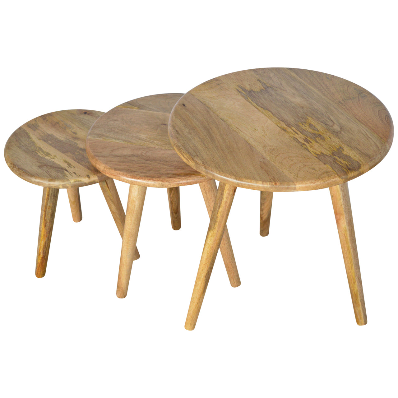 Oak-style Nordic Nesting Stools