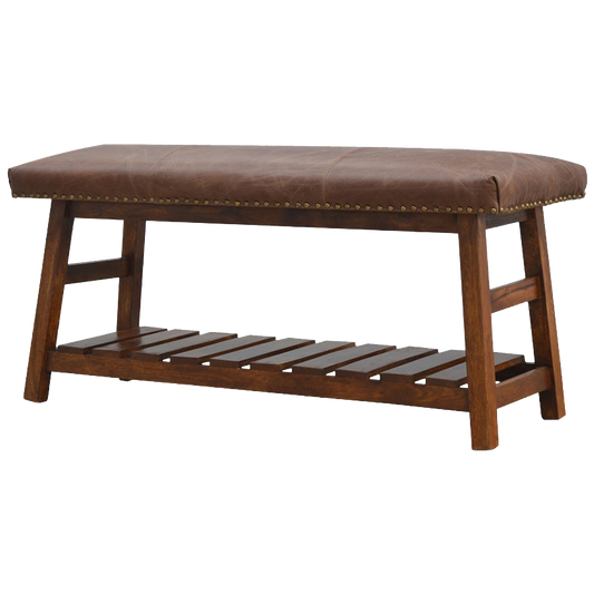 Buffalo Hide Hallway Bench