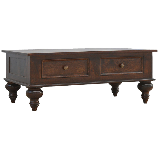 Turned 4 Drawer Coffee Table