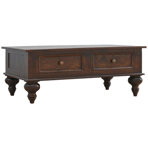 Turned 4 Drawer Coffee Table