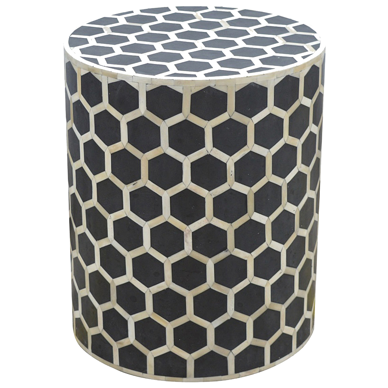 Cylindrical Bone Inlay Footstool