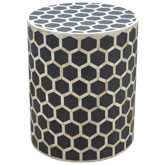 Cylindrical Bone Inlay Footstool