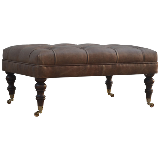Buffalo Leather Ottoman