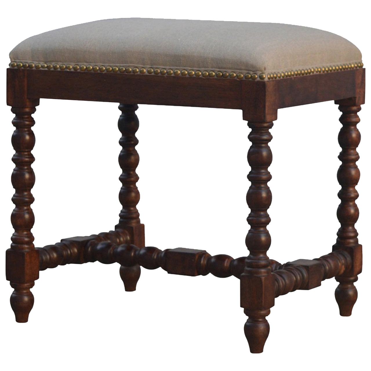 White Linen Occasional Footstool