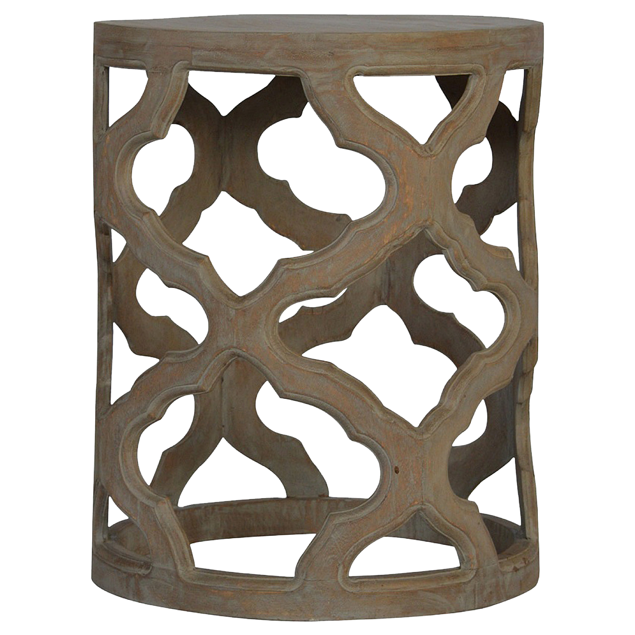 Grey Wash Cut-out Stool