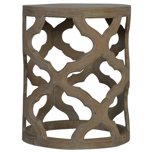 Grey Wash Cut-out Stool