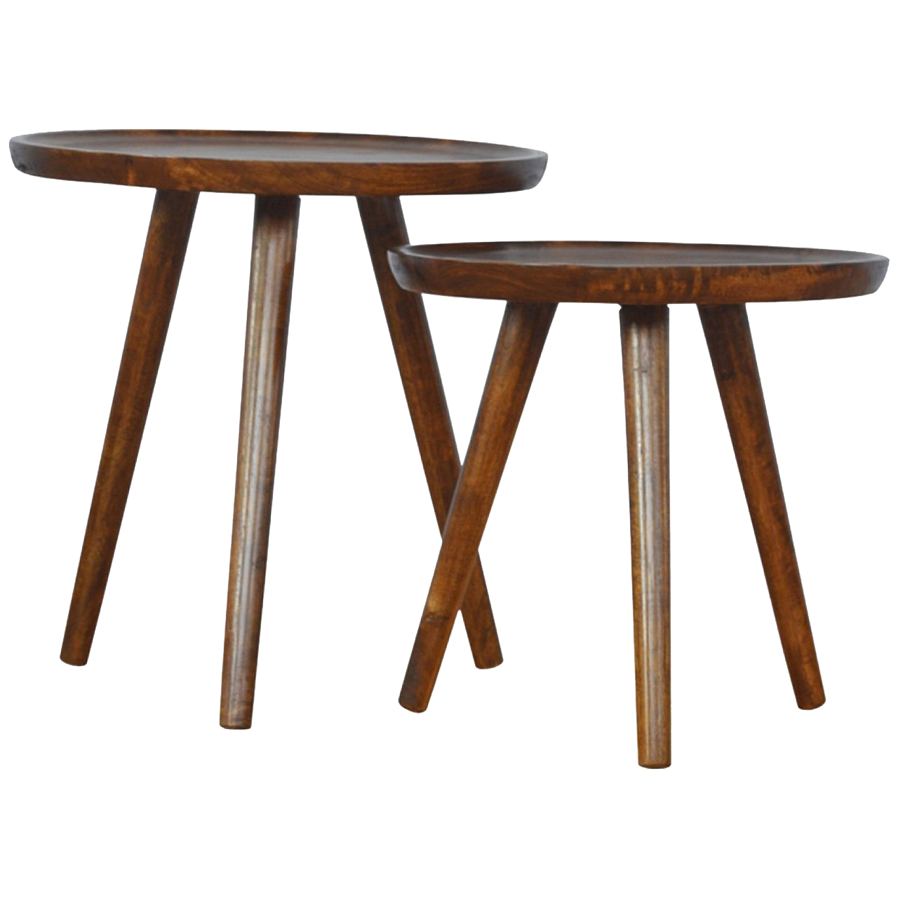 Chestnut Tray Nesting Stools