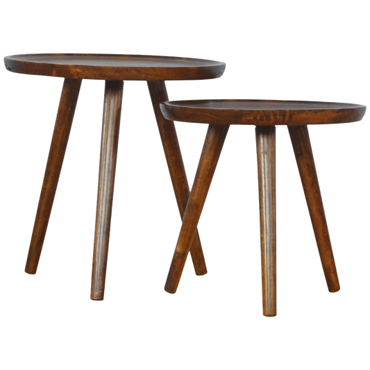 Chestnut Tray Nesting Stools