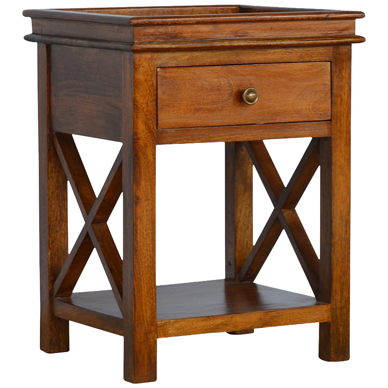 Solid Wood Criss-Cross End Table