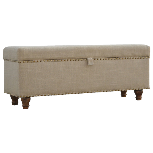 Studded Linen Lid-up Bench