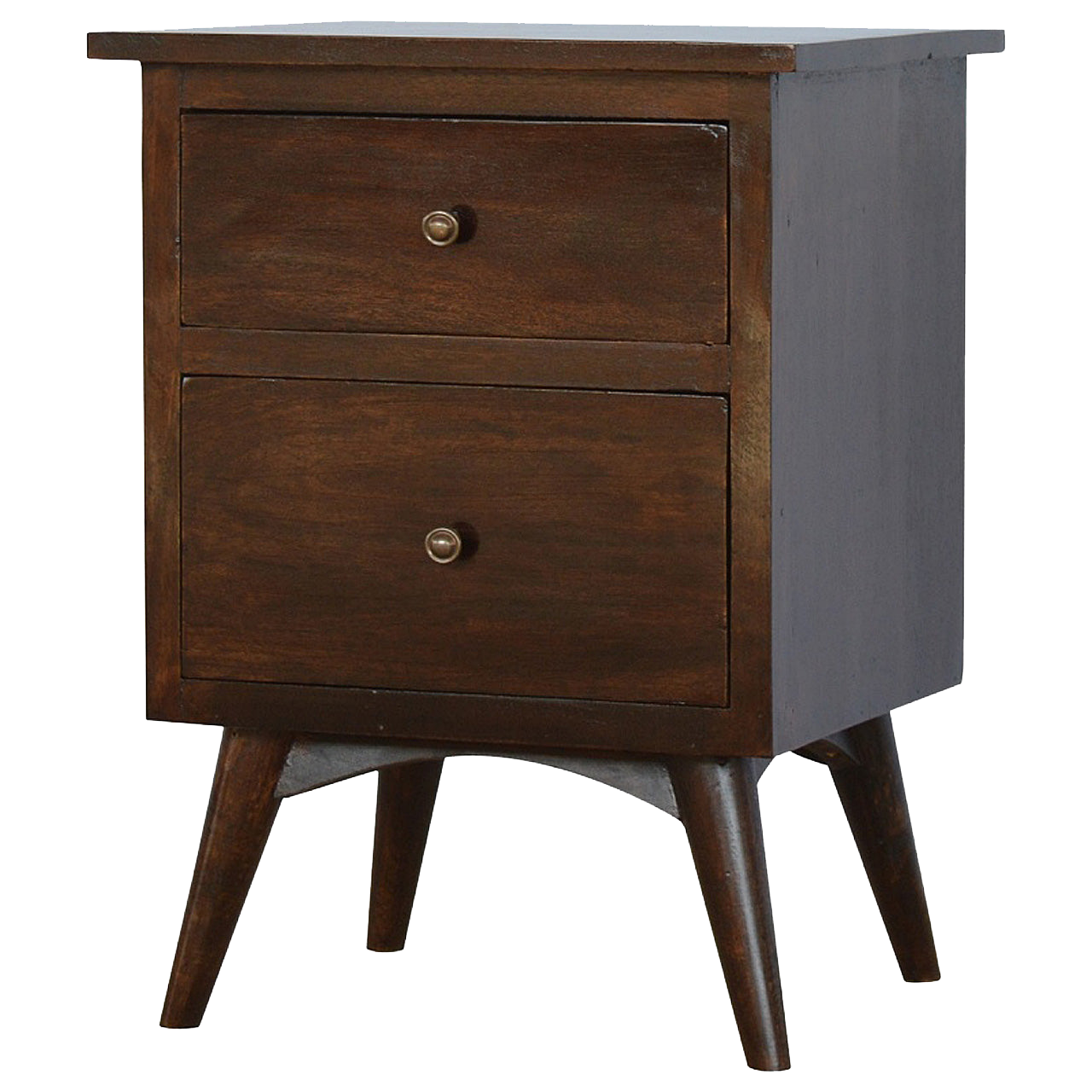 Walnut 2 Drawer Nordic Bedside