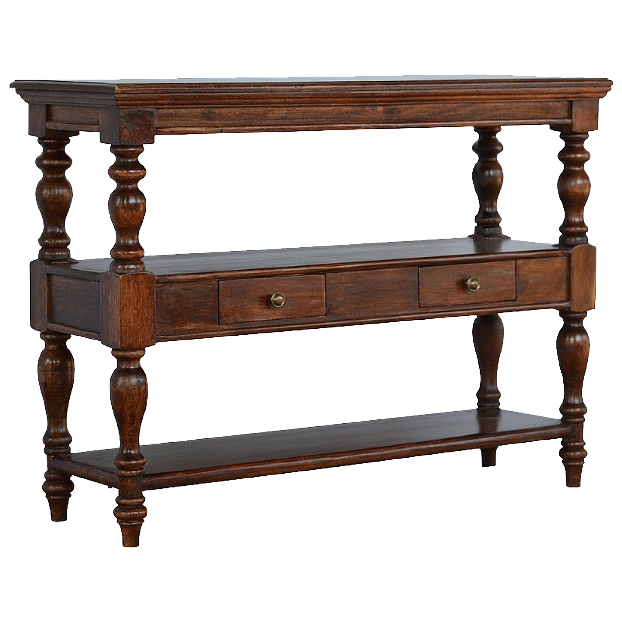 Solid Wood Turned Leg Console Table
