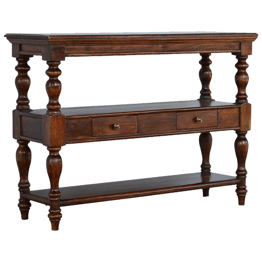 Solid Wood Turned Leg Console Table