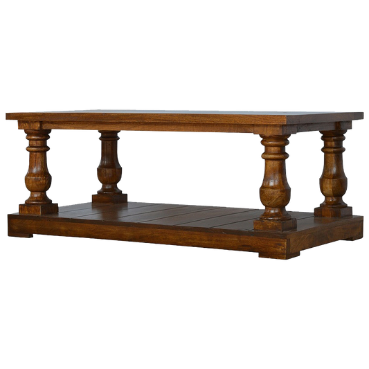 Square Turned Country Coffee Table