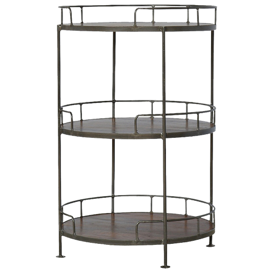 Industrial Round Butler Tray Table